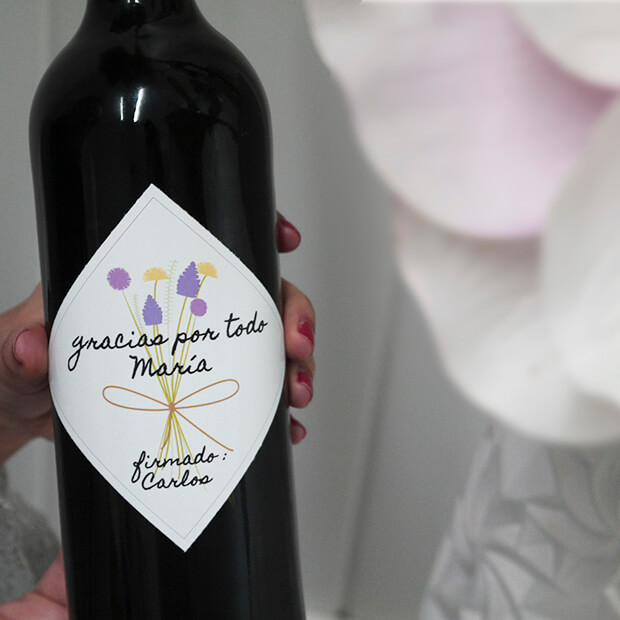 Botella de vino con etiqueta personalizada - regalos de Etiqueta Voltereta